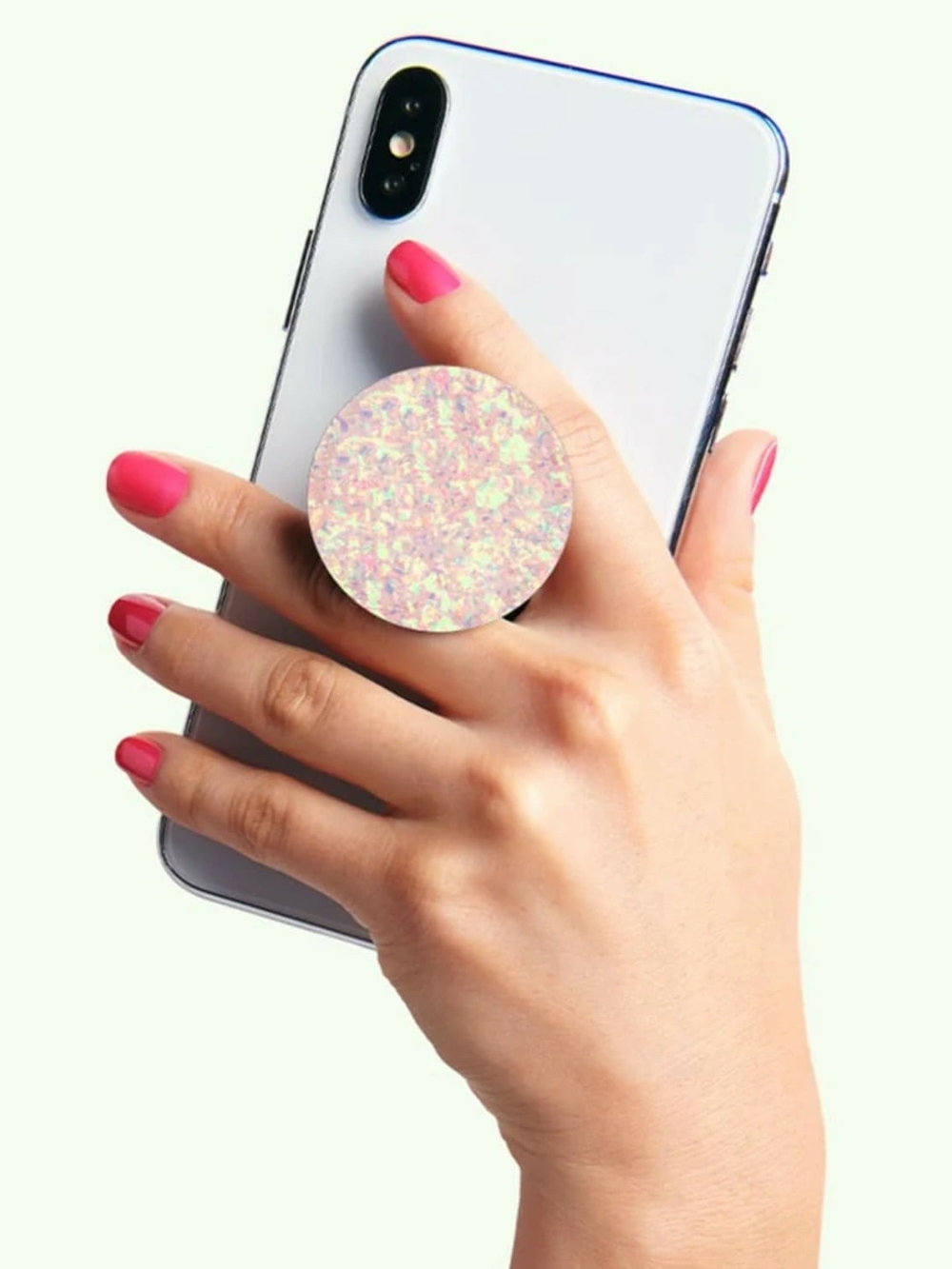 💲6⃣▶PopSocket Iridescent Pink Flake Grip & Stand